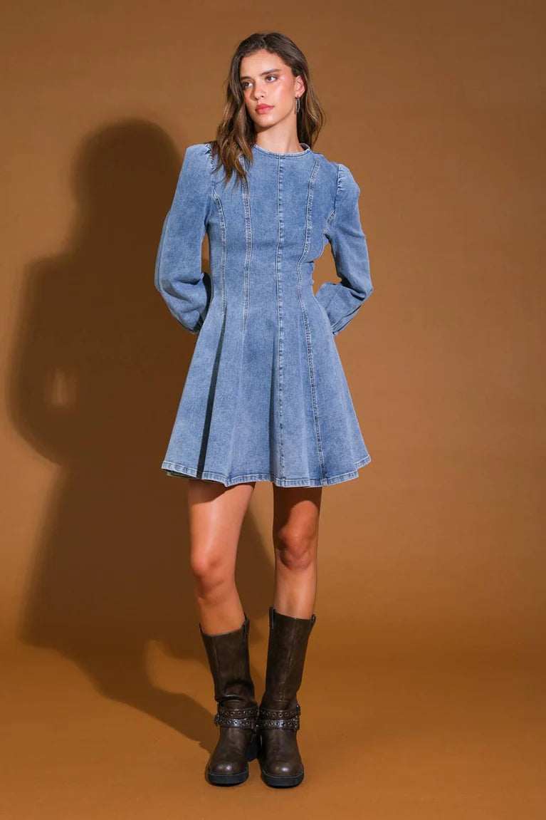 Vestido denim corto