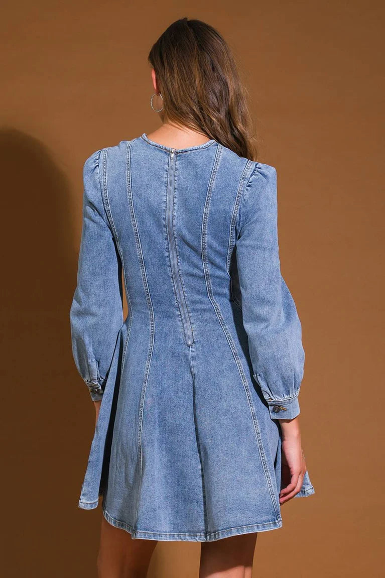 Vestido denim corto