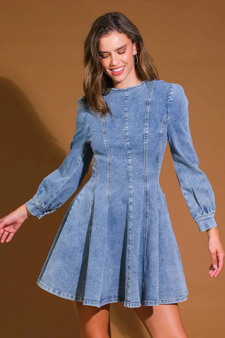 Vestido denim corto